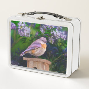 Lunch Box Merlebleu de l'Est dans la neige - Photographie or
