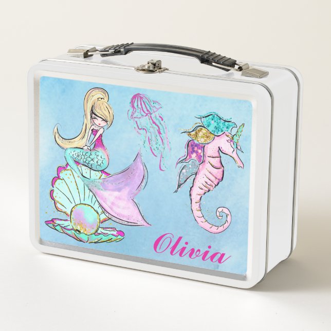 Lunch Box Mermaid Et Seahorse  (Devant)