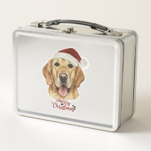 Lunch Box Merry Christmas Golden Retriking chien