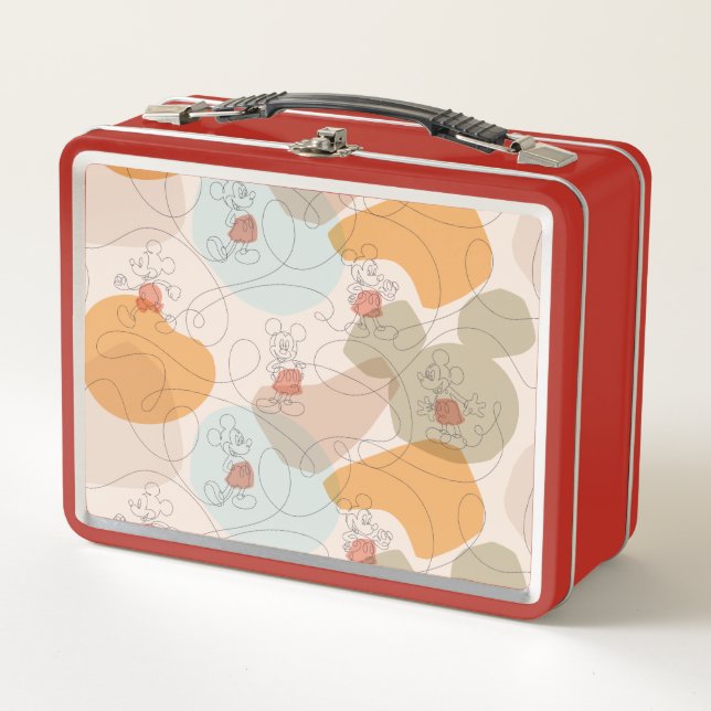 Lunch Box Mickey Mouse Continuous Line Pattern (Devant)