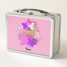 Mignon faon personnalisé avec fleurs roses