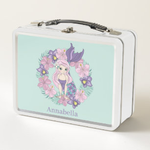 Lunch Box mignon filles plage mermaid ajouter nom