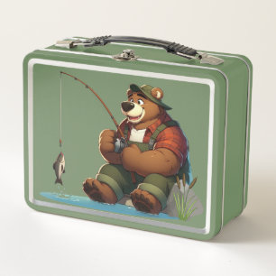 Lunch Box Mignon ours d’extérieur pêchant