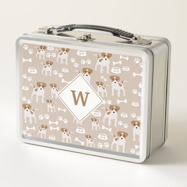 Lunch Box Mignonne Chien Chiot Empreintes de pattes Motif Mo (Devant)