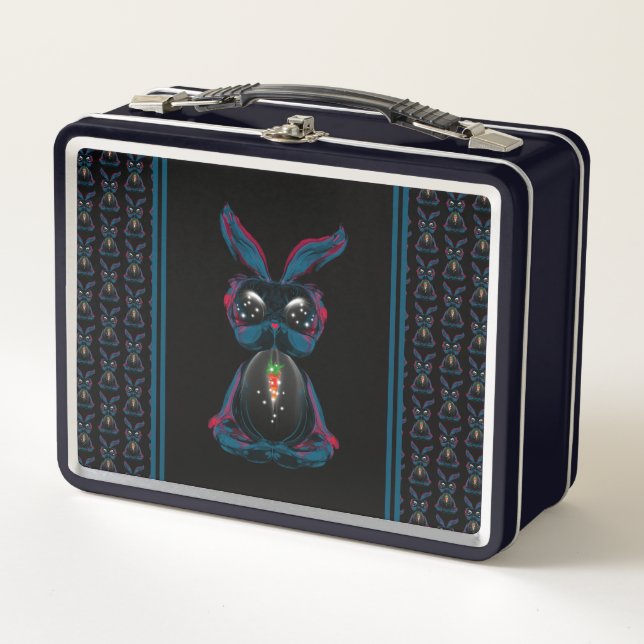 Lunch Box Mignonne Eyes Rabbit en Yoga Pose Méditation (Devant)