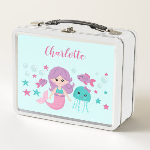 Lunch Box Mignonne sirène fille personnalisée
