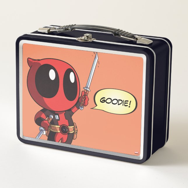 Lunch Box Mini Deadpool Avec Deux Épées Lunette Adulte (Devant)