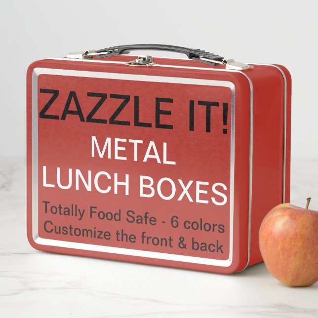 Lunch Box Modèle ROUGE de gamelle personnalisé par coutume (En situation)
