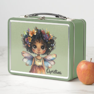 Lunch Box Moderne Jolie Fille Noire Fée Princesse