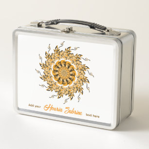 Lunch Box Moderne Mandala Doodle Floral Orange Blush 3D