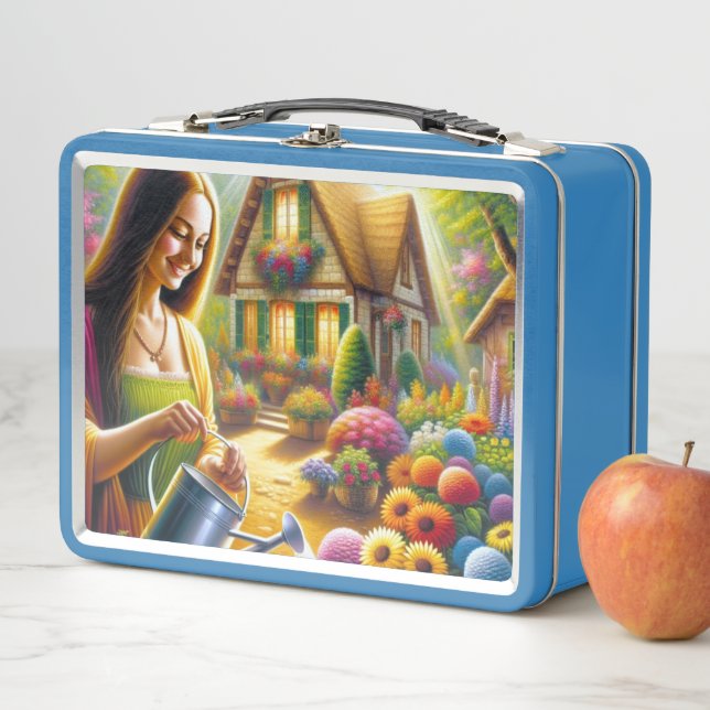 Lunch Box Mona donnant de l'eau aux fleurs plantes (En situation)