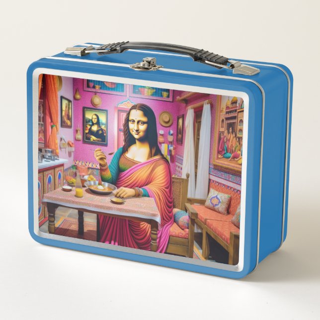 Lunch Box Mona eating Indian Foods in the Indian house (Devant)
