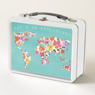 Lunch Box Monde floral lumineux Teal