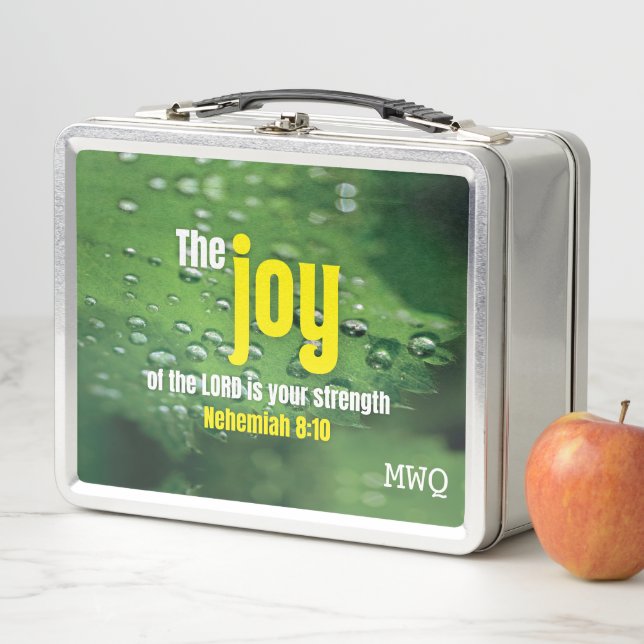 Lunch Box Monogram JOY OF THE LORD Inspirational Christian (En situation)