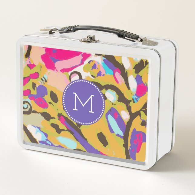 Lunch Box Monogramme | Boho rose Floral I (Devant)