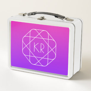 Lunch Box Monogramme géométrique cool   Violette violette ma