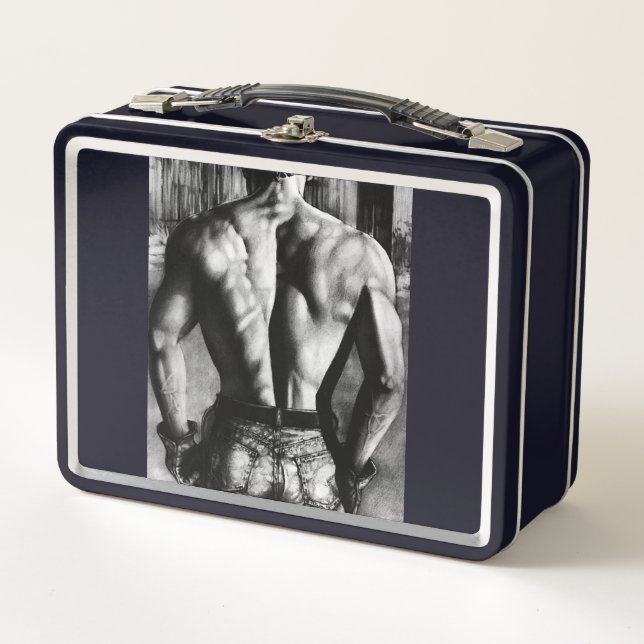 Lunch Box Monogramme meilleur dos Masculine Bodybuilder (Devant)