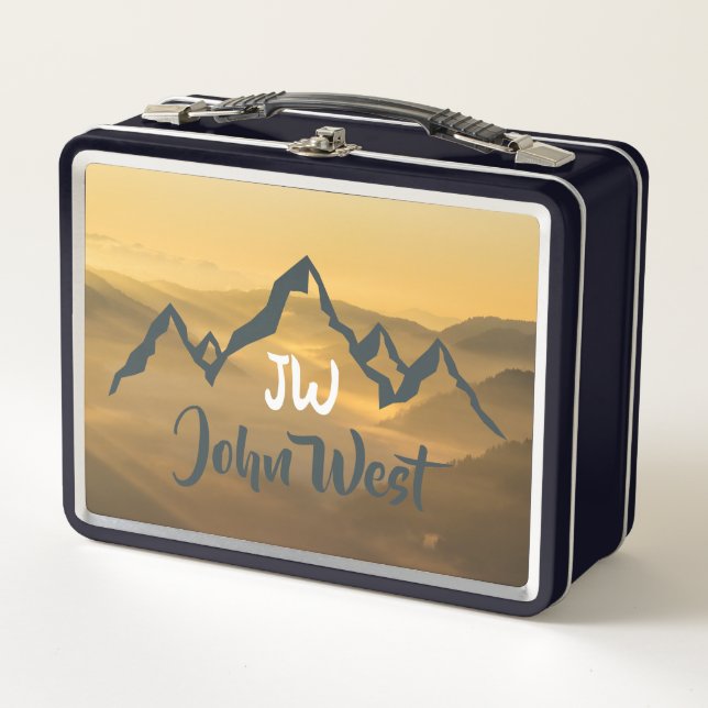 Lunch Box Monographie de montagnes personnalisables Gold sun (Devant)