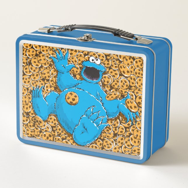 Lunch Box Monstre et cookies vintages (Devant)