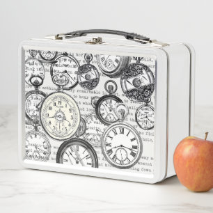 Lunch Box Montre de poche victorienne Alice au pays des merv
