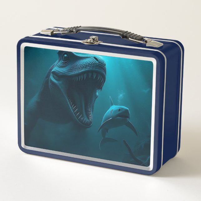 Lunch Box Mosasaurus chasing shark (Devant)