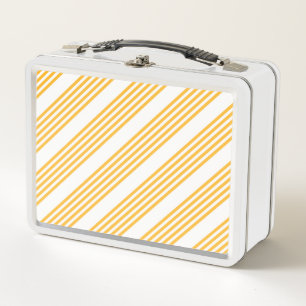Lunch Box Motif à cinq bandes jaune et blanc ensoleillé