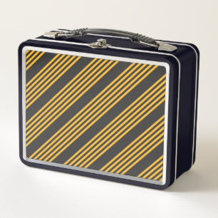 Lunch Box Motif à cinq bandes Sunny jaune et charbon de bois