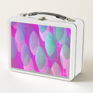 Lunch Box Motif Abstrait moderne Magenta Purple Rose Turqu