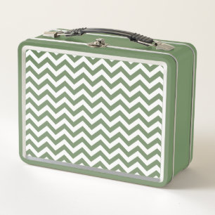 Lunch Box Motif Chevron blanc et vert