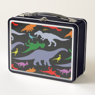 Lunch Box Motif coloré de dinosaure (foncé)