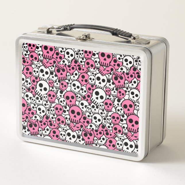 Lunch Box Motif crâne gothique rose Imprimer (Devant)