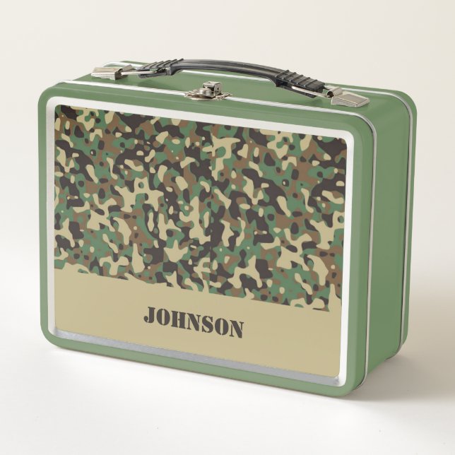 Lunch Box Motif de camouflage de nom personnalisé (Devant)