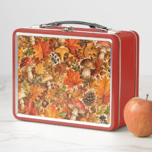 Lunch Box Motif de champignon de forêt automnale Feuilles