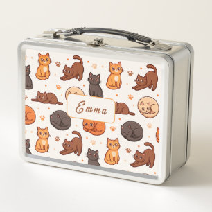 Lunch Box Motif de chats mignons Monogramme personnalisé Enf
