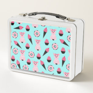 Lunch Box Motif de cône de crème glacée à la menthe rose