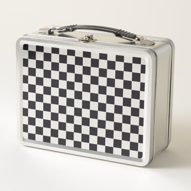 Lunch Box Motif de course / échecs - noir (Devant)