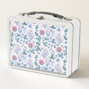 Lunch Box Motif de cristaux et de roses de licorne