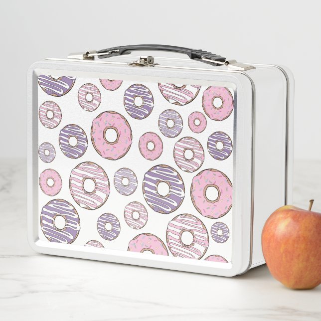 Lunch Box Motif De Donuts, Donuts Roses, Donuts Violets (En situation)