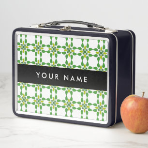 Lunch Box Motif de feuille, Feuilles vertes, Votre nom