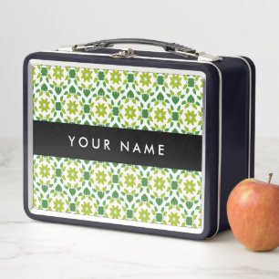 Lunch Box Motif de feuille, Feuilles vertes, Votre nom