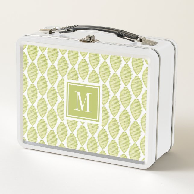Lunch Box Motif de fleurs du monogramme | Hygge (Devant)
