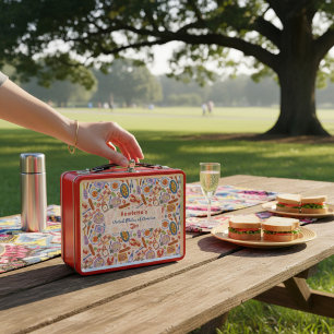 Lunch Box Motif de foodie dessiné à la main de manière fanta