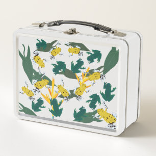 Lunch Box Motif de grenouilles jaunes vertes