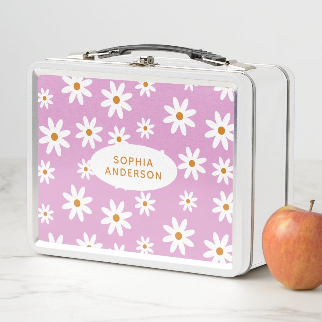 Lunch Box Motif de marguerite mignonne sur la boîte à lunch  (En situation)