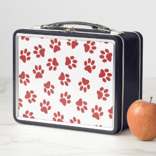 Lunch Box Motif de pattes, pattes de chien, pattes rouges