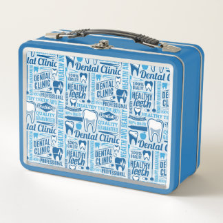 Lunch Box Motif dentaire bleu de clinique