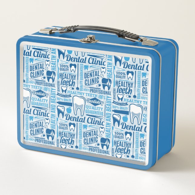 Lunch Box Motif dentaire bleu de clinique (Devant)