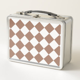 Lunch Box Motif diamant en mousse blanche et moka