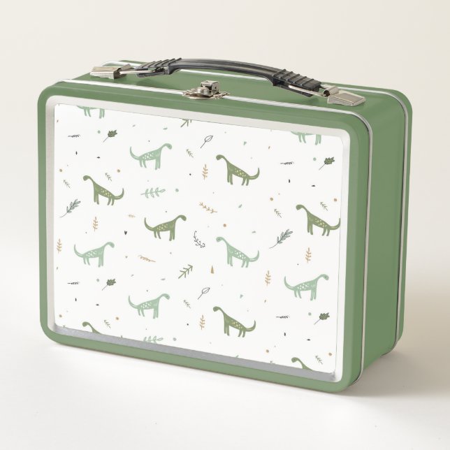 Lunch Box Motif Dinosaure Vert (Devant)