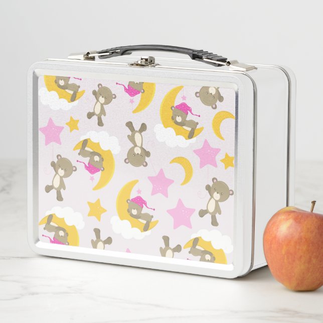 Lunch Box Motif D'Ours, Nounours, Mignons Ours, Étoiles (En situation)